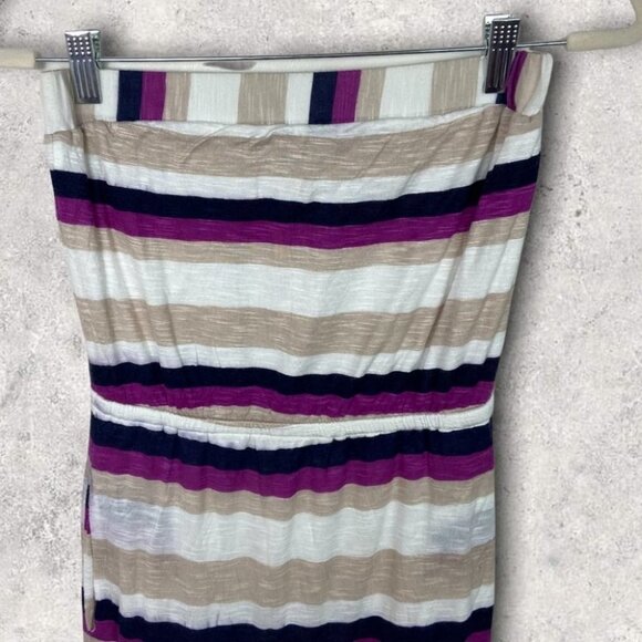 Splendid Strapless Striped Maxi Dress Very‎ Berry Size XS Horizon USA Made Boho - Picture 4 of 13